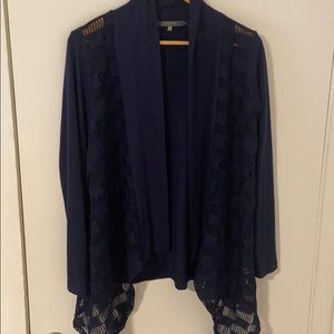 Light open cardigan with lace detail